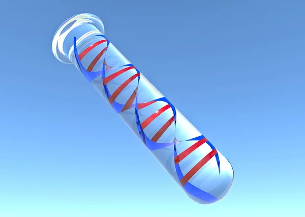 Hélice Adn Dentro Tubo Ensayo Investigación Estudios Sobre Enfermedades Genéticas —  Fotos de Stock