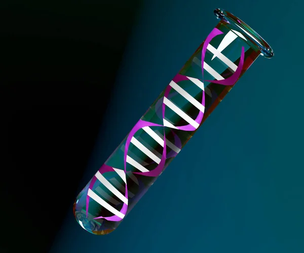 Dna Spirála Uvnitř Zkumavky Výzkum Studie Genetických Onemocněních Objevy Nové — Stock fotografie