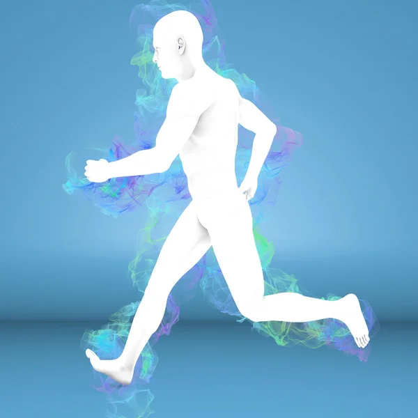 Man running with aura — Stock Photo, Image