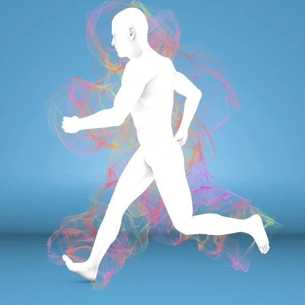 Man running with aura — Stock Photo, Image