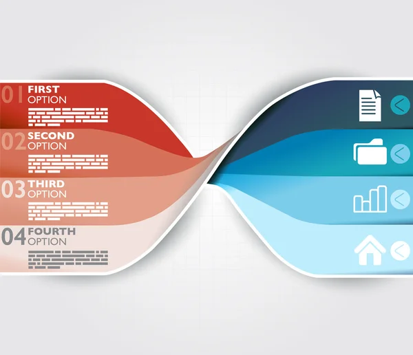 Infographie avec numéros bandes colorées — Image vectorielle