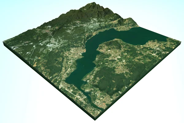 Vista satellitare sul Lago Maggiore — Foto Stock