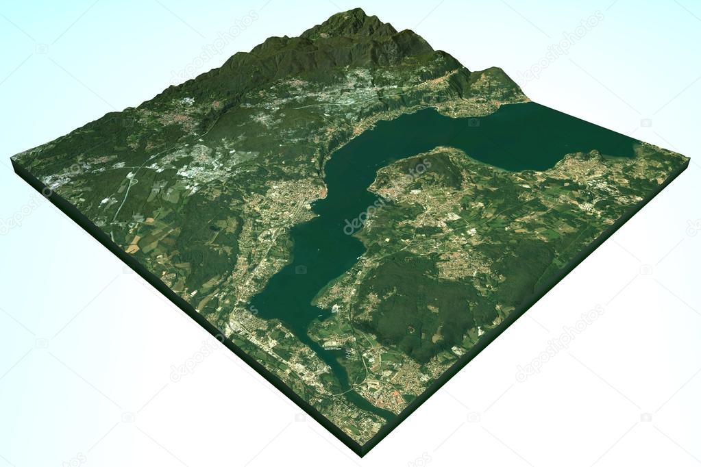 Lake Maggiore satellite view