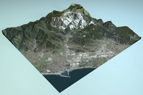 Carrara satelitní pohled — Stock fotografie
