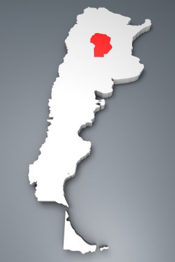 Arjantin haritası üzerindeki Cordoba il
