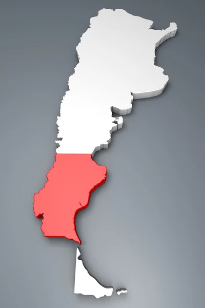 Santa Cruz Province On Argentina map — Stock Photo, Image