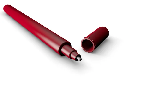 Opened red pen — Stock Photo, Image