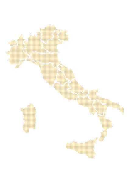 Gele kaart van Italië — Stockvector