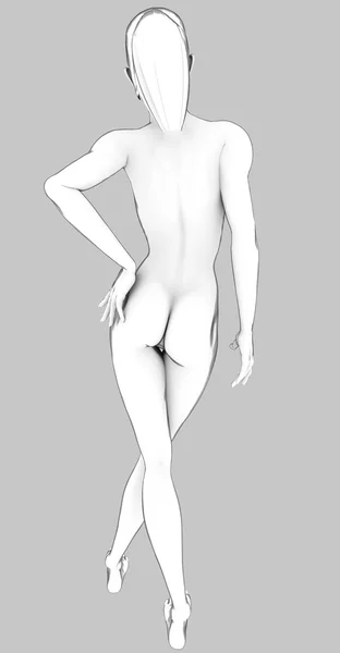 Çıplak kadın kroki — Stok fotoğraf