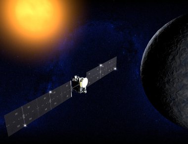 Ceres planet and Dawn probe. clipart