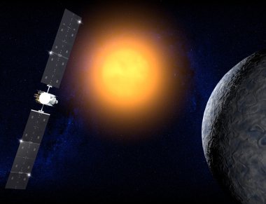 Ceres planet and Dawn probe. clipart