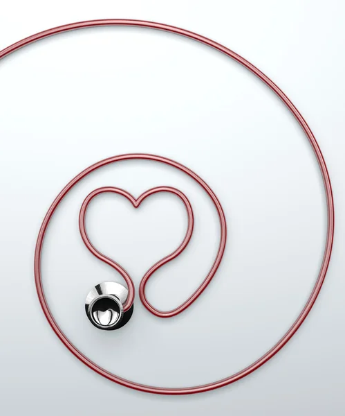 Stethoscope In shape of heart — Stock Photo, Image