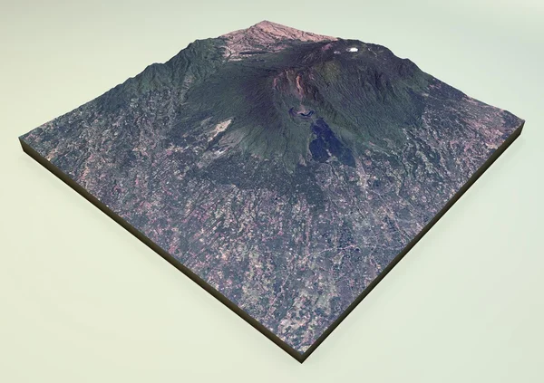 Vulkan Mount Galunggung Satellitenbild — Stockfoto