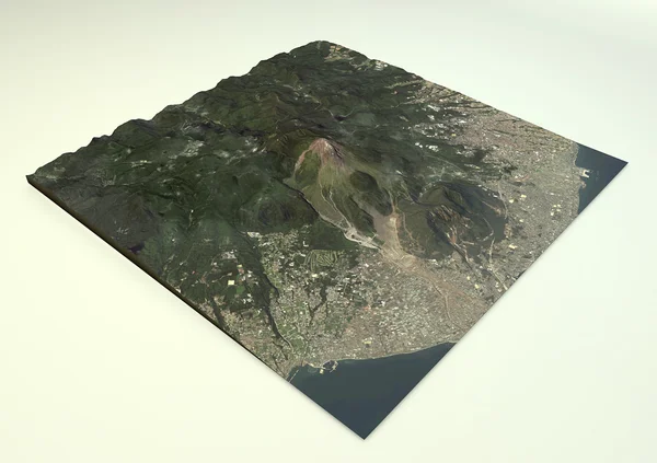 ज्वालामुखी माउंट अनझेन उपग्रह दृश्य — स्टॉक फोटो, इमेज