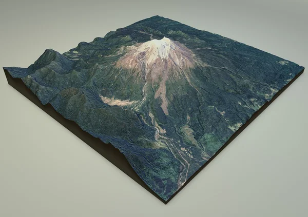 Sopka Calbuco satelitní pohled — Stock fotografie