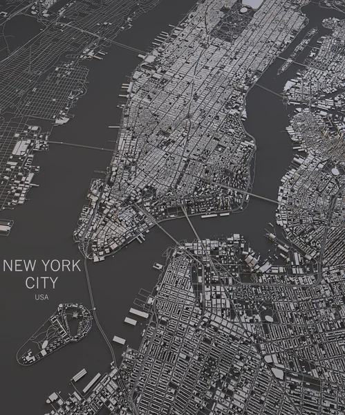 Карта улиц и зданий Нью-Йорка — стоковое фото