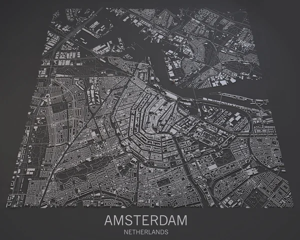 Amsterdam ruas e edifícios mapa — Fotografia de Stock