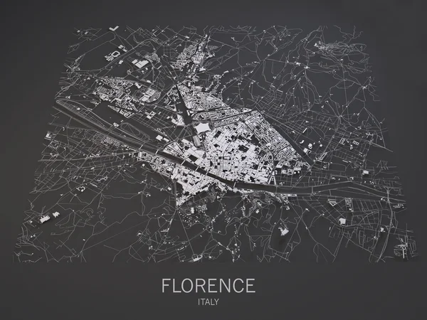 Florencia calles y edificios mapa — Foto de Stock