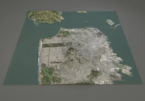 Widok z satelity z San Francisco — Zdjęcie stockowe