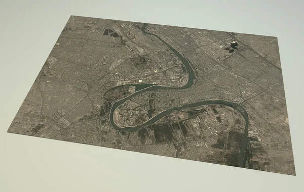 Vista satellitare della mappa di Baghdad — Foto Stock