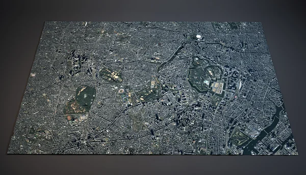 Satellietmening van Tokyo kaart — Stockfoto