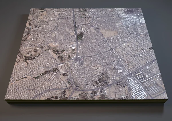 利雅得地图的卫星视图 — 图库照片