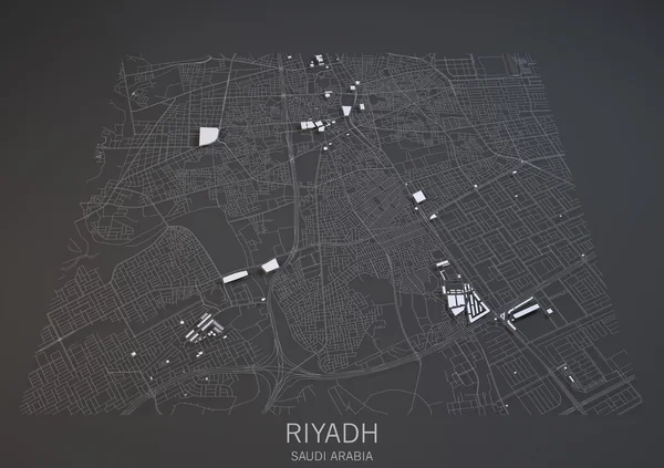 Satellietmening van Riyadh kaart — Stockfoto