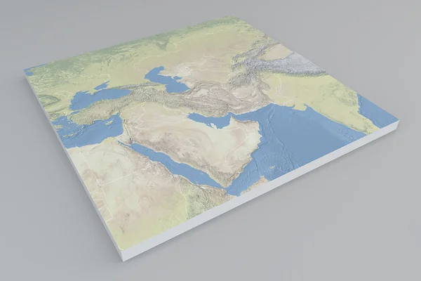 中东地区地图的卫星视图 — 图库照片