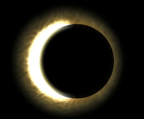 Сонячне затемнення в темному небі — стокове фото