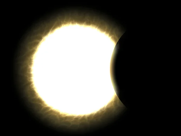 Sun eclipse sötét égen — Stock Fotó