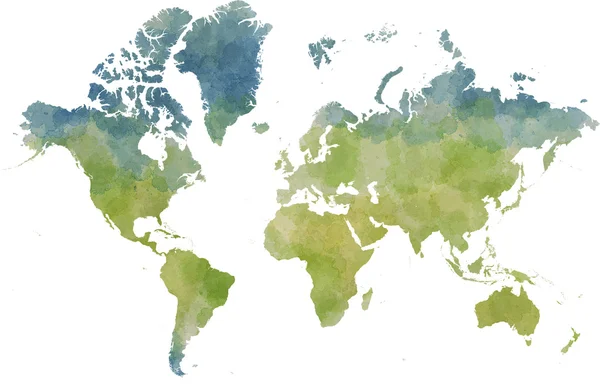 Mappa mondiale degli acquerelli — Foto Stock