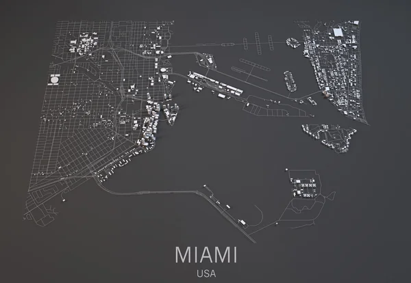 Satélite vista de Miami mapa — Foto de Stock