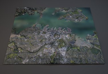 Auckland Haritası uydu görüntüsü