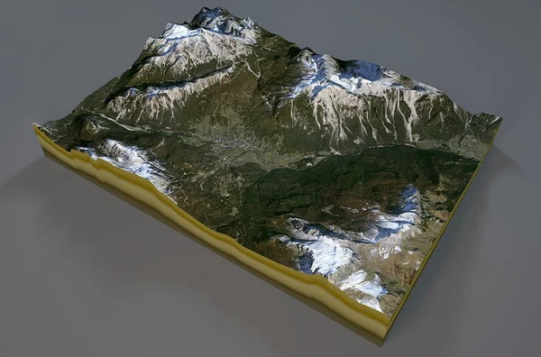 Satellite view of Cortina d'Ampezzo map — Stock Photo, Image