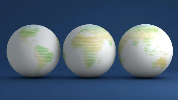 Globes met groene letters — Stockfoto