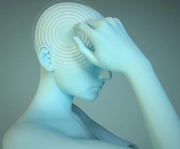頭に触れる頭痛を持つ女性 — ストック写真