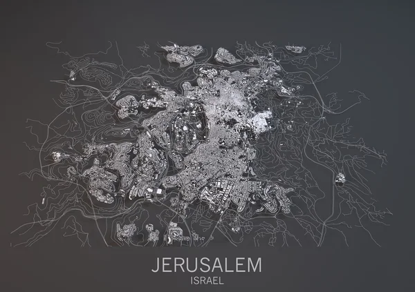 La carte de Jérusalem, Israël — Photo