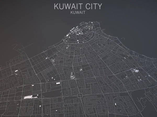 Mapa miasta Kuwait, Kuwejt — Zdjęcie stockowe