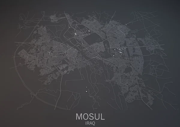 Mosul, Irak térképén — Stock Fotó