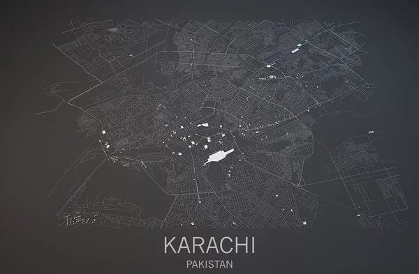 O mapa de Karachi, Paquistão — Fotografia de Stock