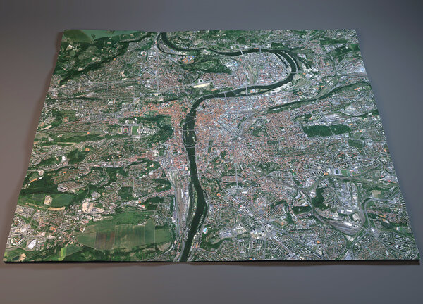 Vista satellitare di Praga mappa — Foto Stock