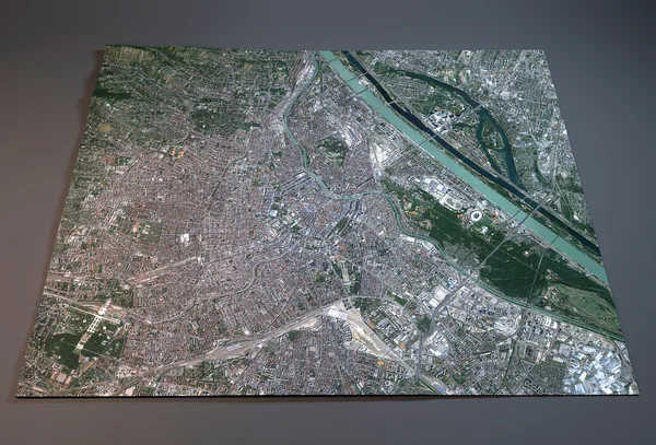 Satellietmening van Wenen kaart — Stockfoto
