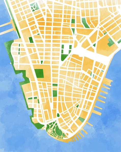 Мапа острова Манхеттен — стокове фото