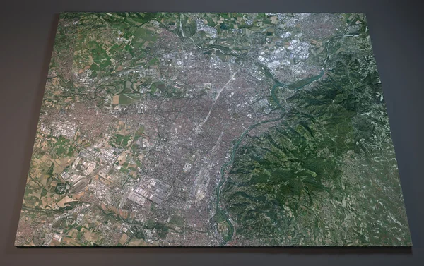トリノ地図衛星ビュー — ストック写真
