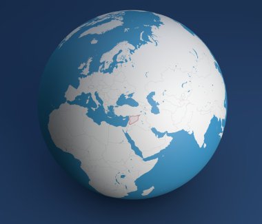 Planisphere harita dünya, siyasi harita
