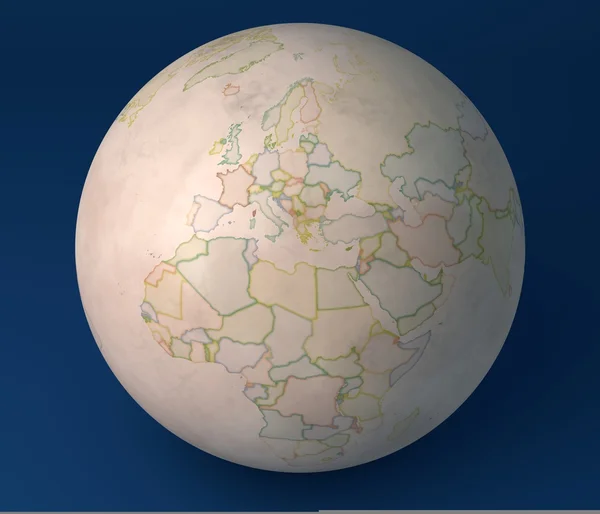 星座盘地图地球仪，政治地图 — 图库照片