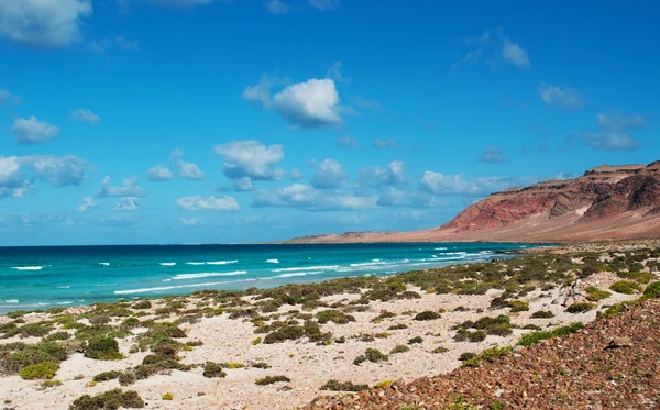 Socotra, Yemen, Oriente Medio: el impresionante paisaje y la playa en el área protegida de Archer, en el noreste de Socotra, patrimonio de la humanidad de la Unesco desde 2008 — Foto de Stock