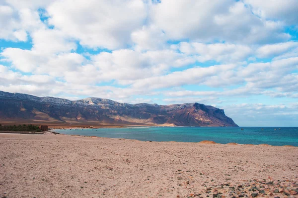 Socotra, 예멘, 중동:는 Ras Shuab 곶, Shuab 베이 Socotra의 섬, 아라비아 해의 외딴된 코브의 가장 유명한 해변 중 하나 — 스톡 사진