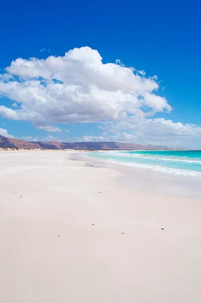 Socotra (Soqotra), Yemen, Middle East: breathtaking and panoramic view of the protected area of Aomak beach on the island which is home to a high number of endemic species and center of unique biodiversity — Stock Photo, Image