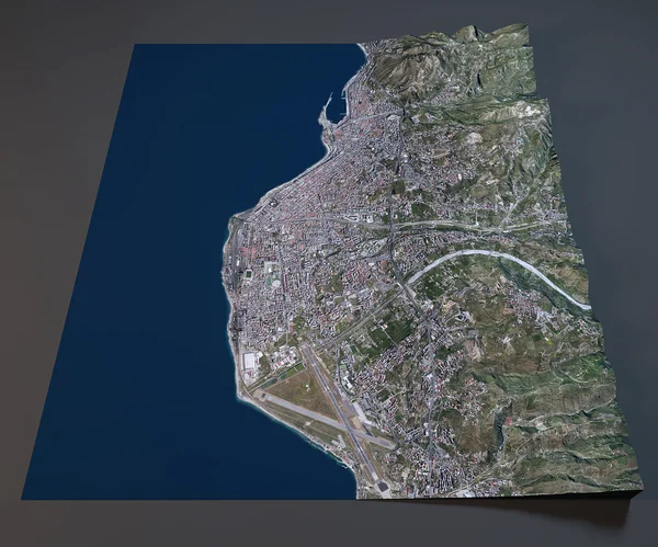 Reggio Calabria, uydu görüntüsü — Stok fotoğraf